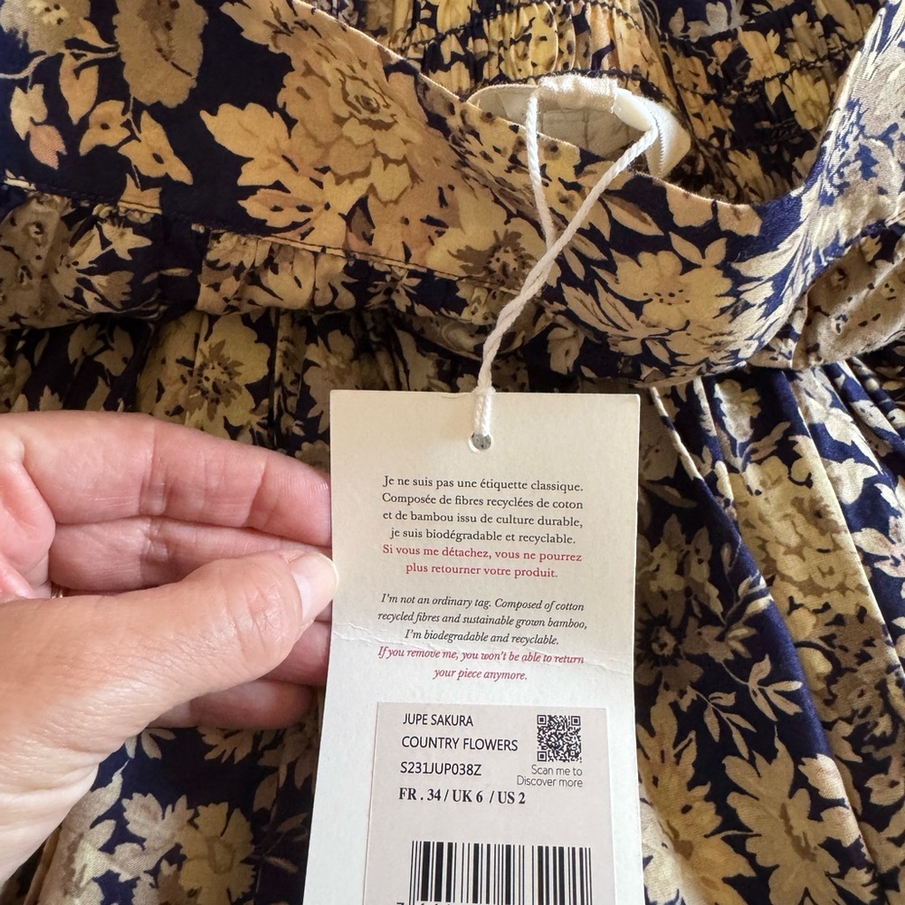 Sezane Sakura Skirt Country Flowers - Size 34 - Picture 6 of 8